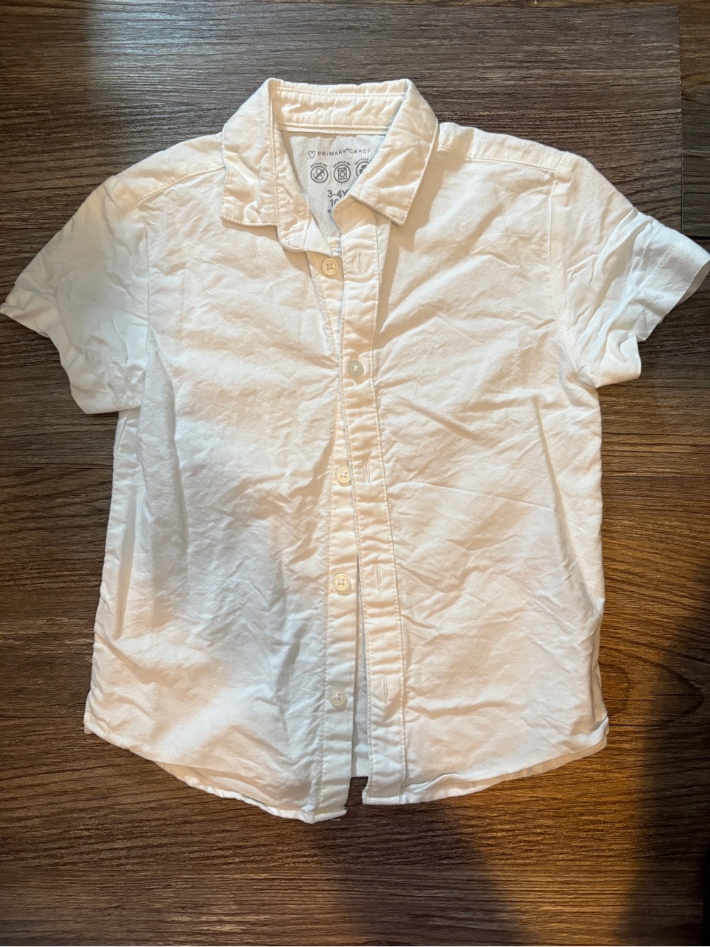 Primark White Short Sleeve Button-Up Shirt
